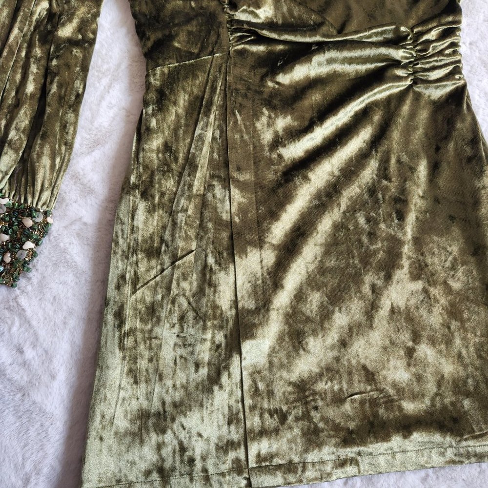 Anthropologie Nirmooha One-Shoulder Velvet Mini Dress - Picture 8 of 16